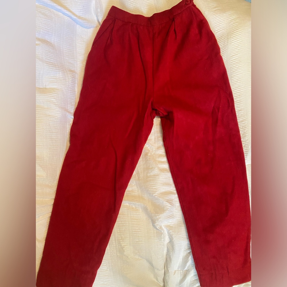 Vintage Red Wool Trousers
